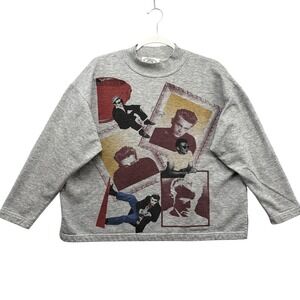 Vintage Camp Beverly Hills Sweatshirt Womens Large Gray James Dean Made USA 80s